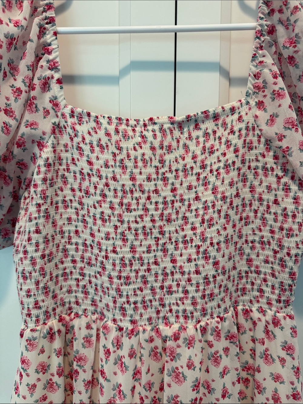 Altar'd State Ivory Maxi Dress with Pink Floral Print - Picture 4 of 6